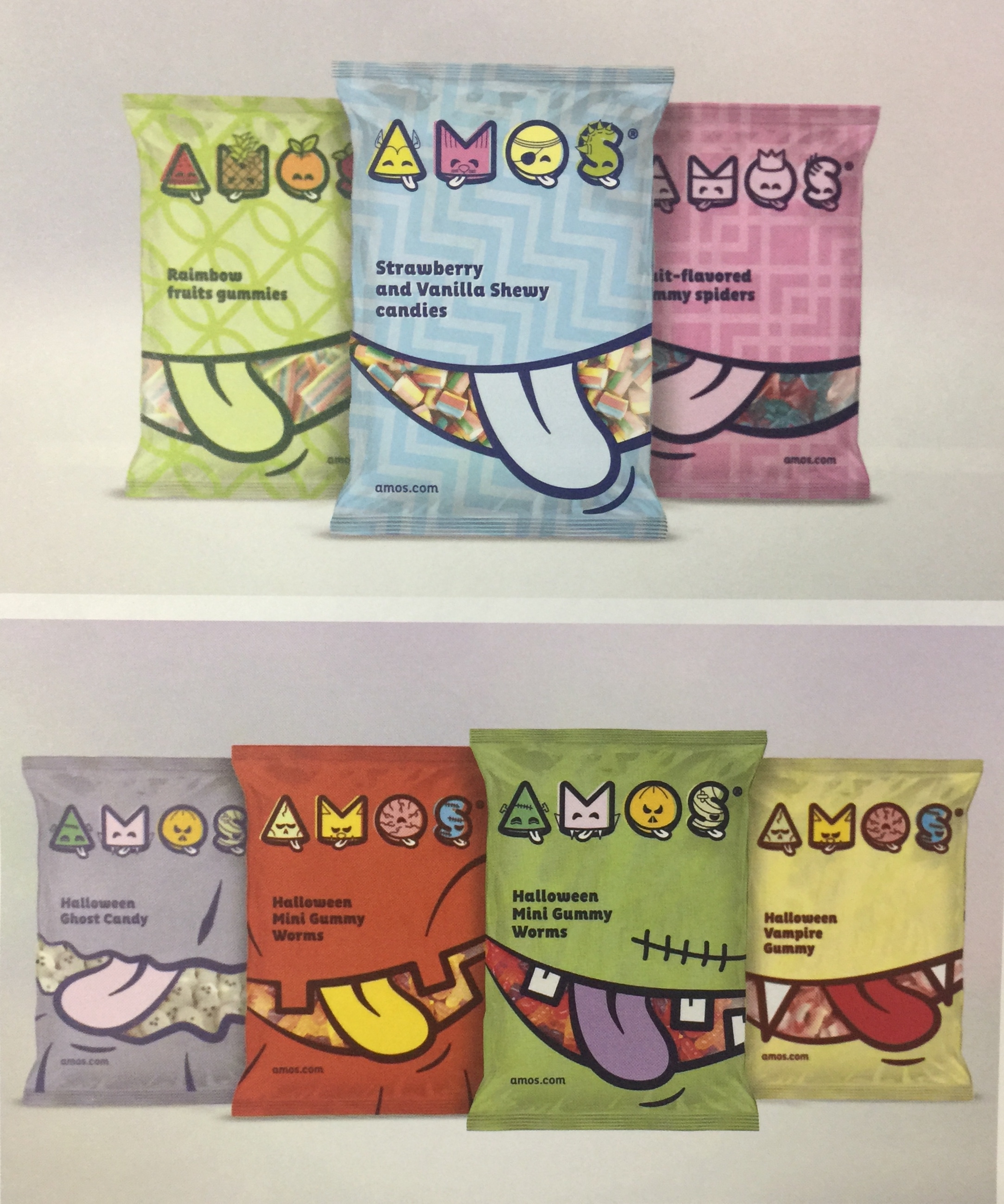 香港儿童创意糖果品牌amos食品插画包装设计