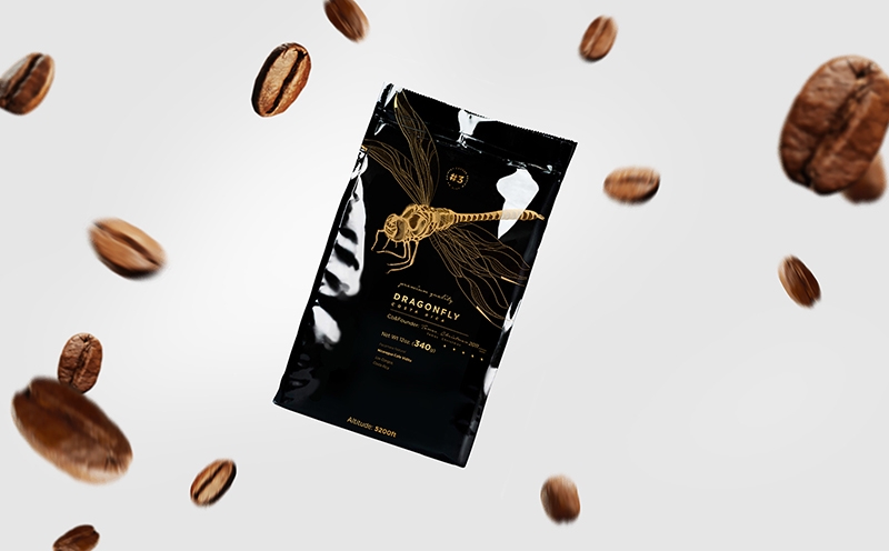 大自然的奇迹，蜻蜓主题的咖啡品牌包装设计